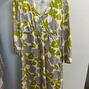 Boden Women’s Green /White Pure Silk Tunic Dress Size 4US Great Condition